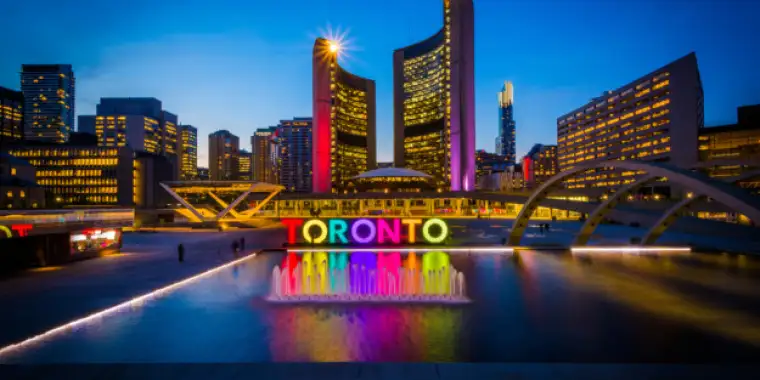 Multi-coloured Toronto sign