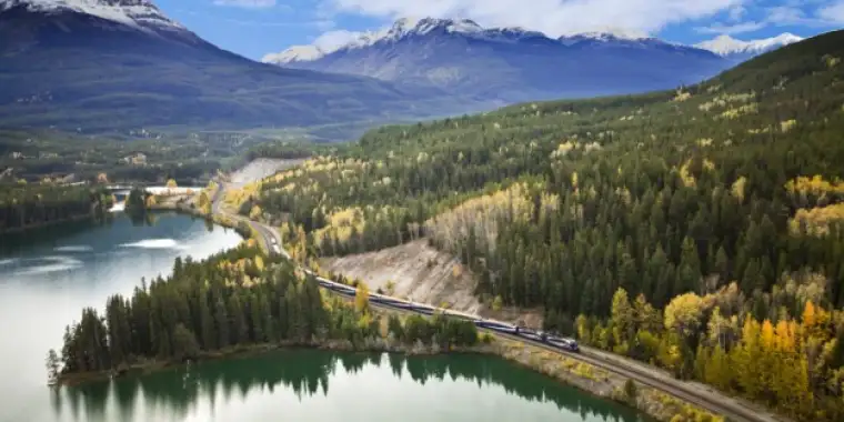 Beautiful scenery along Rocky Mountaineer's rail route
