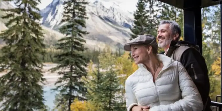 Couple on Rocky Mountaineer Train