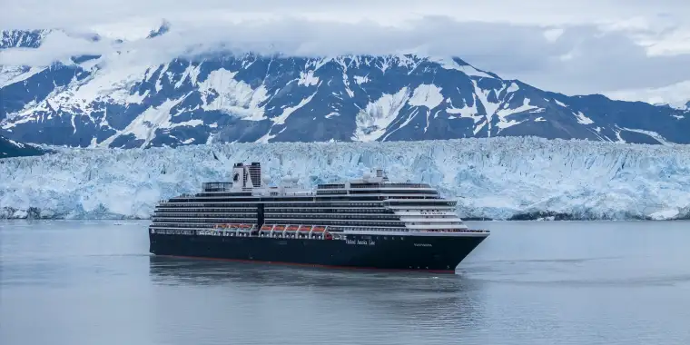 Holland America Line cruise ship in Glacier Bay, Alaska