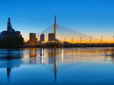 Esplanade Riel and The Canadian Museum for Human Rights Credit Zyron Paul Felix