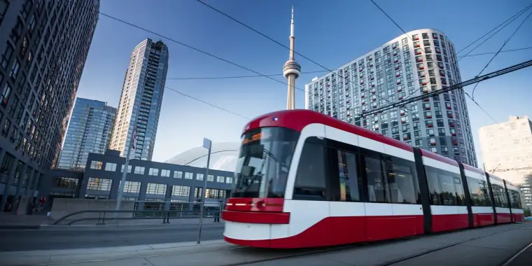A streetcar in Toronto